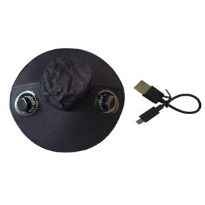 하이 퀄리티 폴리에스터 야외 와이드 챙 태양 모자 2 태양 팬 USB 충전 낚시 하이킹 캠핑 - Product Image 2