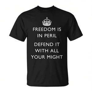 T-shirt Freedom Is In Peril Defend It With All Your Might, design de propagande de la Seconde Guerre mondiale, unisexe, à manches courtes, col rond, pour adultes - Product Image 3