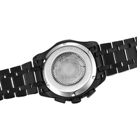 Montre sport automatique mécanique Caluola, multifonctionnelle, pour homme, en acier inoxydable, avec verre saphir, calendrier, étanche 5ATM