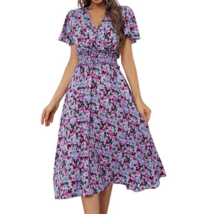 Vestido largo con bordado moderno para mujer, vestido con estampado de flores, diseño personalizado, disponible para compradores mayoristas - Product Image 2