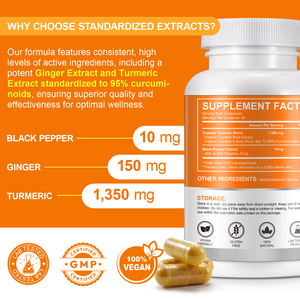 Acentiallabs 60p <span class=keywords><strong>Curcuma</strong></span> Curcumine Gingembre Absorption Améliorée <span class=keywords><strong>Curcuma</strong></span> Capsules de Piment <span class=keywords><strong>Noir</strong></span> pour Soutenir la Flexibilité Articulaire - Product Image 4