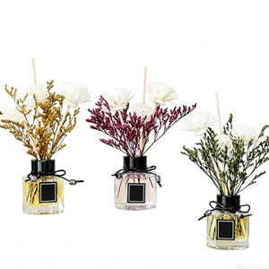 Diffuseur de parfum romantique aux fleurs séchées 50ml, diffuseur d'huiles essentielles, parfum longue durée, bouteille en <span class=keywords><strong>verre</strong></span>, décoration d'intérieur - Product Image 1