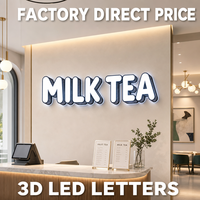 Lettres en relief LED 3D personnalisées, éclairées par l'avant, étanches IP65, pour enseignes publicitaires extérieures, devantures de magasins, bars, bureaux