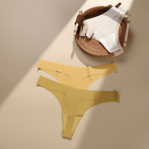 Logo imprimé personnalisé taille basse attrayant sans spectacle découpe Laser T dos sans couture Tangas - Product Image 2