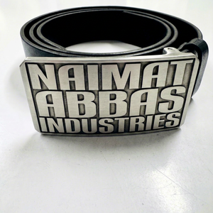 Cinturón Vaquero Occidental para Hombre con Hebilla de Aleación con Letras Personalizadas, Cuero Vacuno, Duradero y Ecológico, Logotipo Grande, Naimat Abbas Industries - Product Image 1