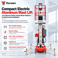 Plateforme élévatrice verticale à mât unique en aluminium, 120-150 kg, plateforme électrique compacte pour le personnel, pour l'entretien des usines, des entrepôts et des installations