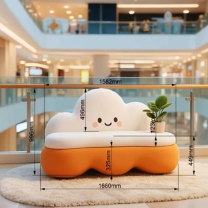 Banc de siège en fibre de verre en forme de nuage, chaise de loisirs, fabrication chinoise, pour extérieur, parc, maternelle, hôpital, parc d'attractions, créatif - Product Image 3