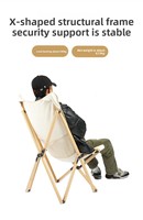 Chaise papillon à dossier haut en bois massif, portable, pour extérieur, jardin, patio, plage, pique-nique, voyage, pliable, camping, pêche