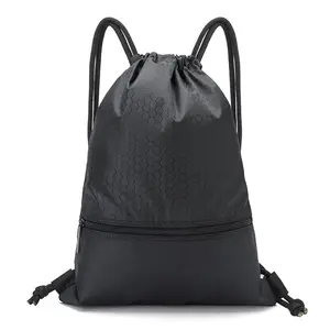 Özel logo süblimasyon baskılı naylon polyester ipli sırt çantası fermuarlı çanta