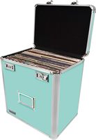 Coffre de rangement verrouillable en aluminium Boîte de rangement pour disques vinyles Boîte de rangement pour disques vinyles Collecte et organisateur de disques pouvant contenir des fichiers de lettres/juridiques