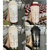 Taza de Café Térmica Portátil de Acero Inoxidable de Doble Pared y Aislada, 500 ml, 17 oz, con Logotipo Personalizado ODM y Tapa Doble para Regalos