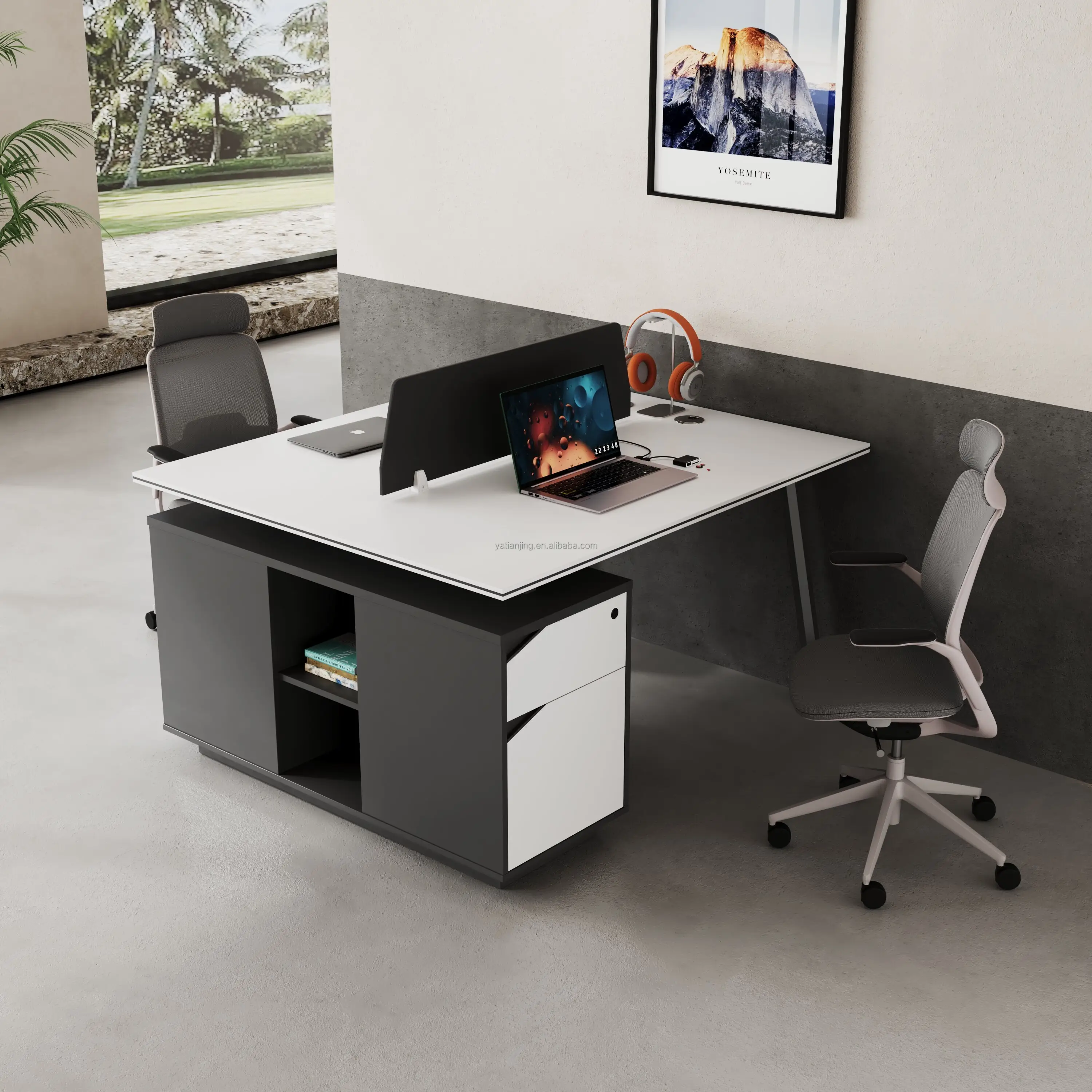 Novo Modelo Luxo Moderno 2 4 Seat Office Workstation Table Móveis escritório mesa de madeira mesa de trabalho