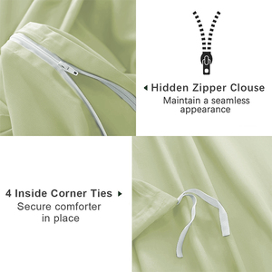 Juego de Ropa de Cama de Lujo Cloudland Ethan con Funda de Edredón Estampado de Plantas, 300 Hilos, 100% Algodón Ecológico con Funda de Almohada, Tamaño Queen, 3 Piezas - Product Image 4