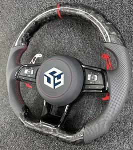 Per Volkswagen VW <span class=keywords><strong>Polo</strong></span> MK <span class=keywords><strong>Golf</strong></span> <span class=keywords><strong>5</strong></span> 6 7 7.<span class=keywords><strong>5</strong></span> 6R Passat CC Gti Gte volante a fondo piatto in pelle - Product Image 6