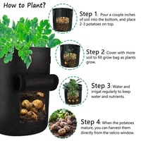 Maceta de tela de 4 galones, macetas de fieltro para cultivo de vegetales, bolsas para plantar patatas, bolsas de cultivo para plántulas de batata con ventana abatible