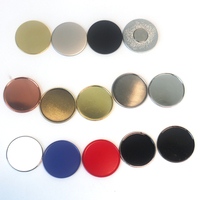 Marqueur de balle de golf en acier inoxydable de 25 mm de couleur unie, gravé au laser, magnétique, pour clip de chapeau et outil de réparation de divot