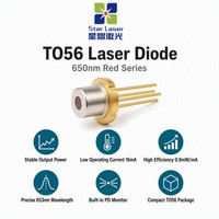 Diodo Láser UOC U-LD-650575A, 650nm, 5mW, TO-18, Diodo Láser Rojo para Módulo de Indicación de Fuente de Luz
