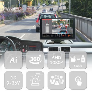 Sistema panorámico AVM DVR del carplay FHD 3D del sistema de vigilancia de la cámara del camión de <span class=keywords><strong>360</strong></span> grados 10,1 - Product Image 2