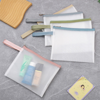 Sac de rangement pour documents en EVA mat avec poignée, pochette multifonctionnelle imperméable à fermeture éclair en maille pour l'école, la maison et les voyages