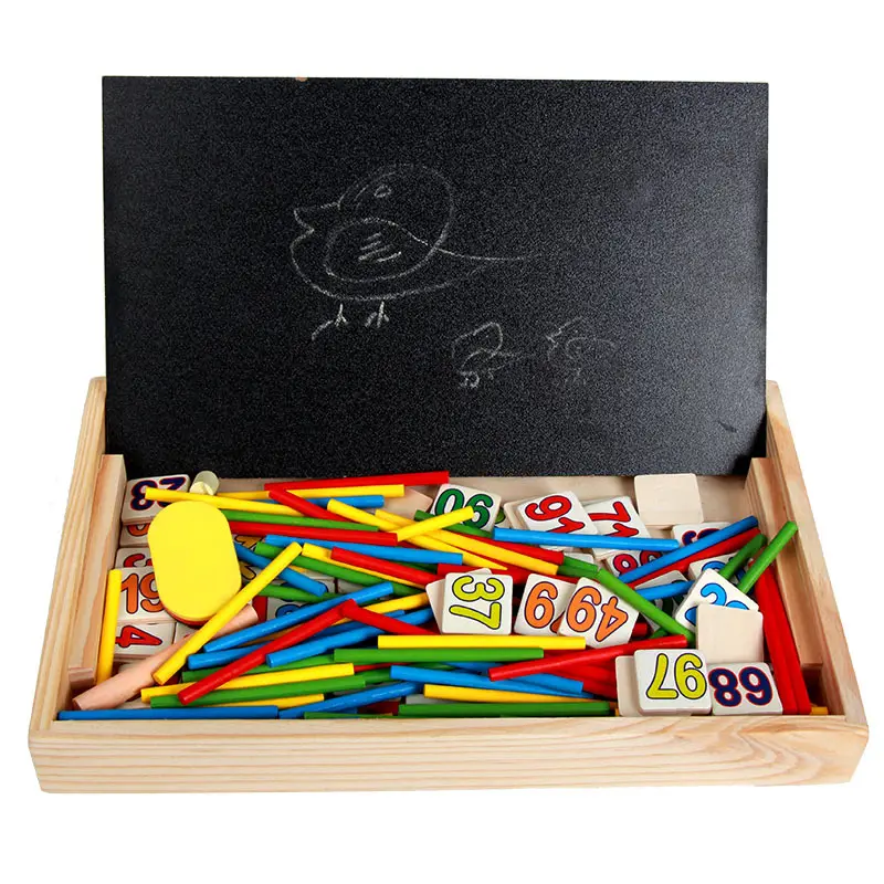 Boîte d'apprentissage multifonctionnelle en calcul numérique, autres jouets éducatifs en bois Montessori, jouets d'aide à l'enseignement pour enfants