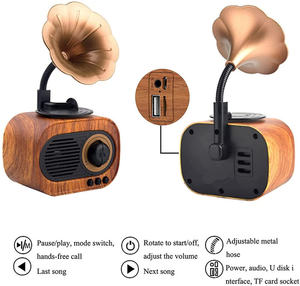 من المصنع مكبر صوت لاسلكي كلاسيكي بلوتوث صوت ستيريو بصوت عال قابل لإعادة الشحن مكبر صوت قديم مع قرص TF FM U - Product Image 2