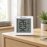 ZenMeasure Sensitive Swiss Precision Mini Square Indoor Environment Monitor with Large Digit Display Digital Thermometer