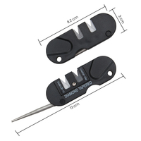 Aiguiseur de couteau de poche manuel pliable double face multi-grains pour survie en camping et EDC