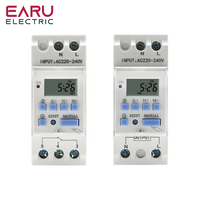 Relé de Tiempo Digital Programable EARU de 7 Días, Interruptor de Control de Tiempo, AC 220V 230V 12V 24V 48V 16A, Montaje en Riel DIN THC15A