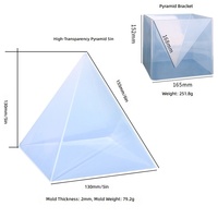 Moule en silicone pyramidal contemporain à haute transparence pour la résine époxy, idéal pour les loisirs créatifs et la décoration intérieure, respectueux de l'environnement