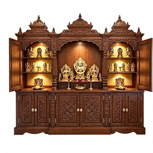 Big Wooden <b>Mandir</b> For Shree Laxmi Narayan Temple Latest Design High Carving Teak Wood Large Sizes <b>Mandir</b> For Home - Product Image 4