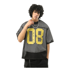 Chất Lượng Cao Tùy Chỉnh Nhà Máy Tùy Chỉnh 240gsm Mùa Hè Đường Phố Thể Thao Phong Cách Lưới Thủ Công Kỹ Thuật Số In Ấn Người Đàn Ông Của T-Shirt - Product Image 1