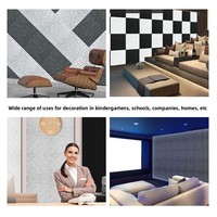 Panneau acoustique en fibre de polyester de haute qualité, auto-adhésif, rainuré, panneau insonorisant en PET pour la décoration intérieure commerciale