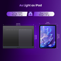 Tablette graphique DigiDraw Turing Smart M TW610, tablette graphique numérique, BT 5.0, USB-C, 10*6.25 pouces