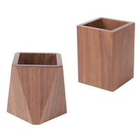 Organisateur de bureau LOGO, cadeau d'affaires, porte-stylos en bois sur pied, porte-stylos hexagonal créatif en noyer noir