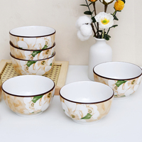 Ensemble de bols en céramique de 5 pouces imprimés japonais, conception personnalisée en relief, en porcelaine, saladier écologique pour la fête