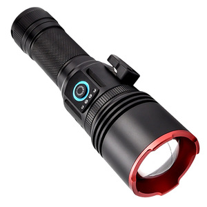 Lampe torche d'urgence personnalisée à haute intensité, rechargeable, LED, en alliage d'aluminium, zoom longue portée, fonction de coupe-cordon - Product Image 1