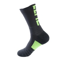 Chaussettes de sport personnalisées en polyester/nylon respirantes et antidérapantes pour filles, garçons, adultes, football, baseball, noires, tricotées numériquement
