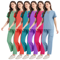 Marque privée personnalisée à manches courtes extensible grande taille Jogger mode médecin infirmière uniformes soins infirmiers gommages uniformes ensembles en gros