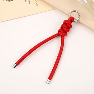 DIY PU Leather Rope Keychain Candy Color Woven Knot Design with Removable <b>Ring</b> Handmade Bag Pendant for Car <b>Keys</b> - Product Image 5