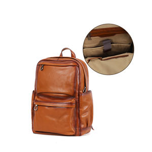 Sac à dos de voyage personnalisé en cuir de vache pleine fleur 100% étanche avec USB et fermeture à glissière fabriqué par Best Backpack Maker - Product Image 2