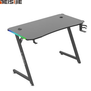 Beisijie Fashion Gaming <strong>Table</strong> Computer <strong>Cool</strong> Led Light Desk Set RGB Gaming <strong>Table</strong> High Quality Wholesale Price White Gaming <strong>Table</strong> - Product Image 1