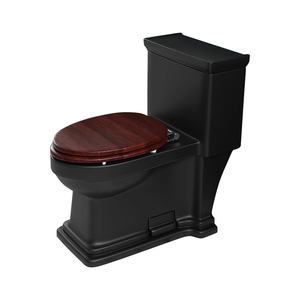 โถสุขภัณฑ์เซรามิกสีดำดีไซน์อังกฤษย้อนยุคแบบชิ้นเดียว - Product Image 4