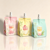 Pochettes souples personnalisées réutilisables et recyclables avec bec verseur pour lait, gelée, huile d'olive