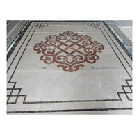 Mosaïque de fabrication d'usine carrelage médaillon intérieur jet d'eau en marbre incrusté de beige