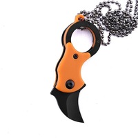 Mini roestvrijstalen opvouwbaar zakgereedschap, lichtgewicht reisaccessoire met veiligheidsvingerringgreep en riemclip