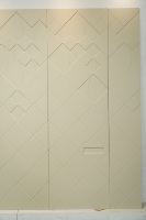 Panneau mural SUNGPU 3D en cuir gaufré, motif géométrique en losange, panneau mural rigide pour la décoration de fond de télévision dans le salon