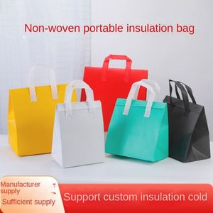 Takeaway Insulation Non-Woven Cooler Bag Portable Foldable Zipper Closure Custom Logo - Product Image 2