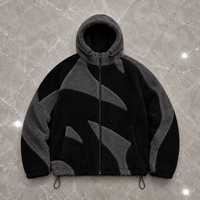 Sweat à capuche réversible personnalisé en polaire Sherpa, veste polaire zippée pour l'hiver, logo pour homme