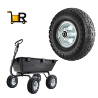 Houseables 10 pouces en caoutchouc solide bande de roulement sur noyau Gorilla Cart Pneus 4.10/3.50-4 Remplacement Garden Dolly Caster Wheels Flat Free