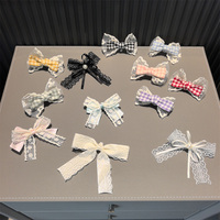 Breloques pour chaussures, nœuds en dentelle de ballet, perles, rubans à carreaux gingham, clips pour chaussures, accessoires de décoration DIY pour baskets et sabots